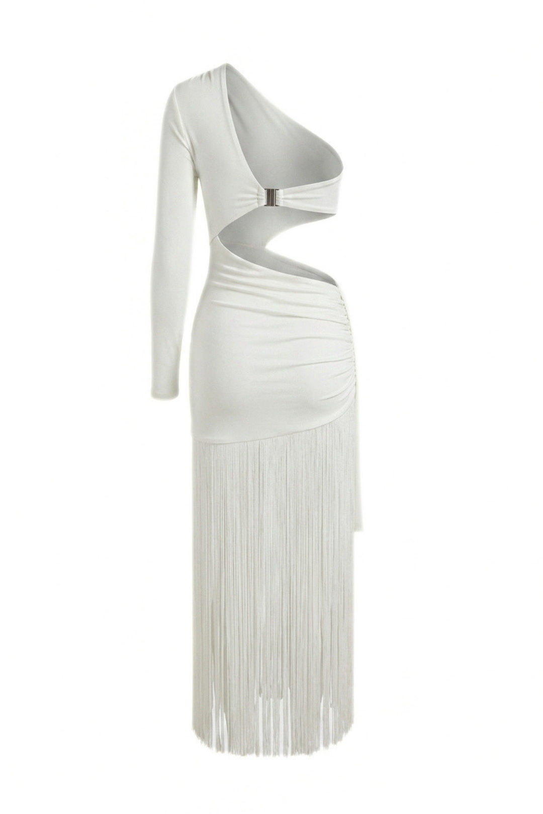 Marlowe One Shoulder Fringe Cocktail Dress