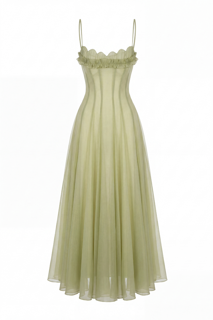 Seraphina Ruffled Tulle Maxi Dress