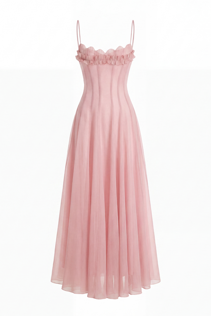 Seraphina Ruffled Tulle Maxi Dress
