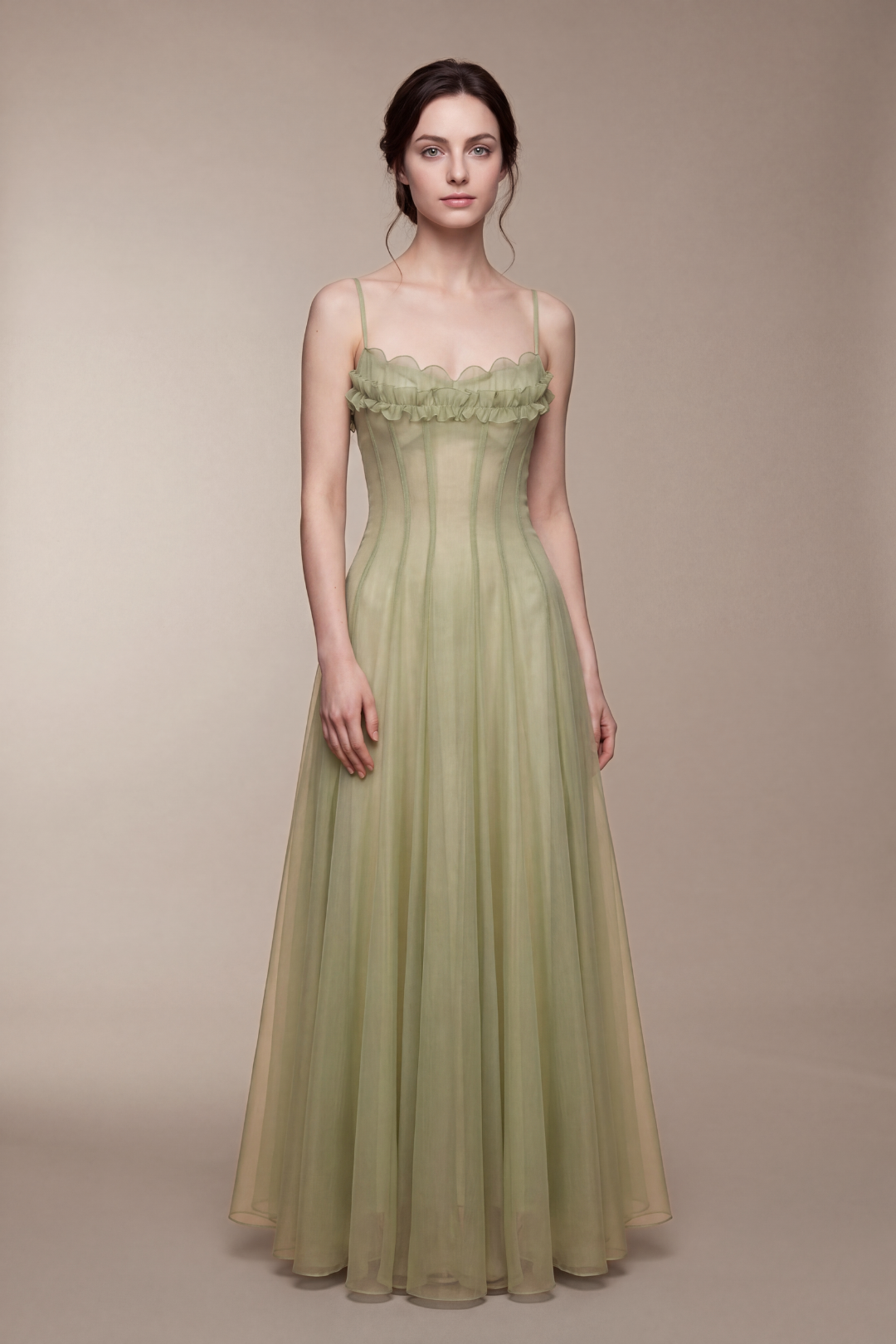 Seraphina Ruffled Tulle Maxi Dress