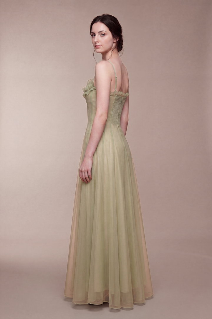 Seraphina Ruffled Tulle Maxi Dress