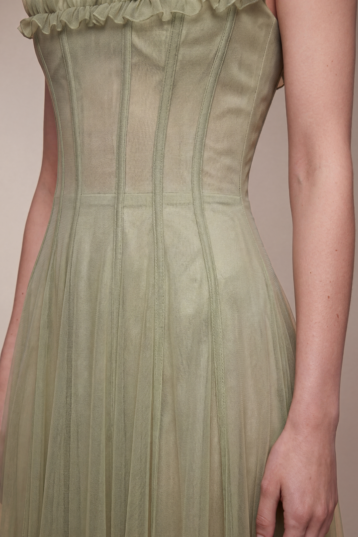 Seraphina Ruffled Tulle Maxi Dress