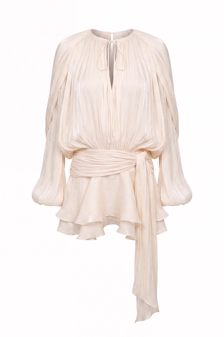 Melissa Pleated Ruffle Mini Dress