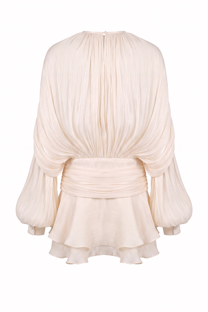 Melissa Pleated Ruffle Mini Dress