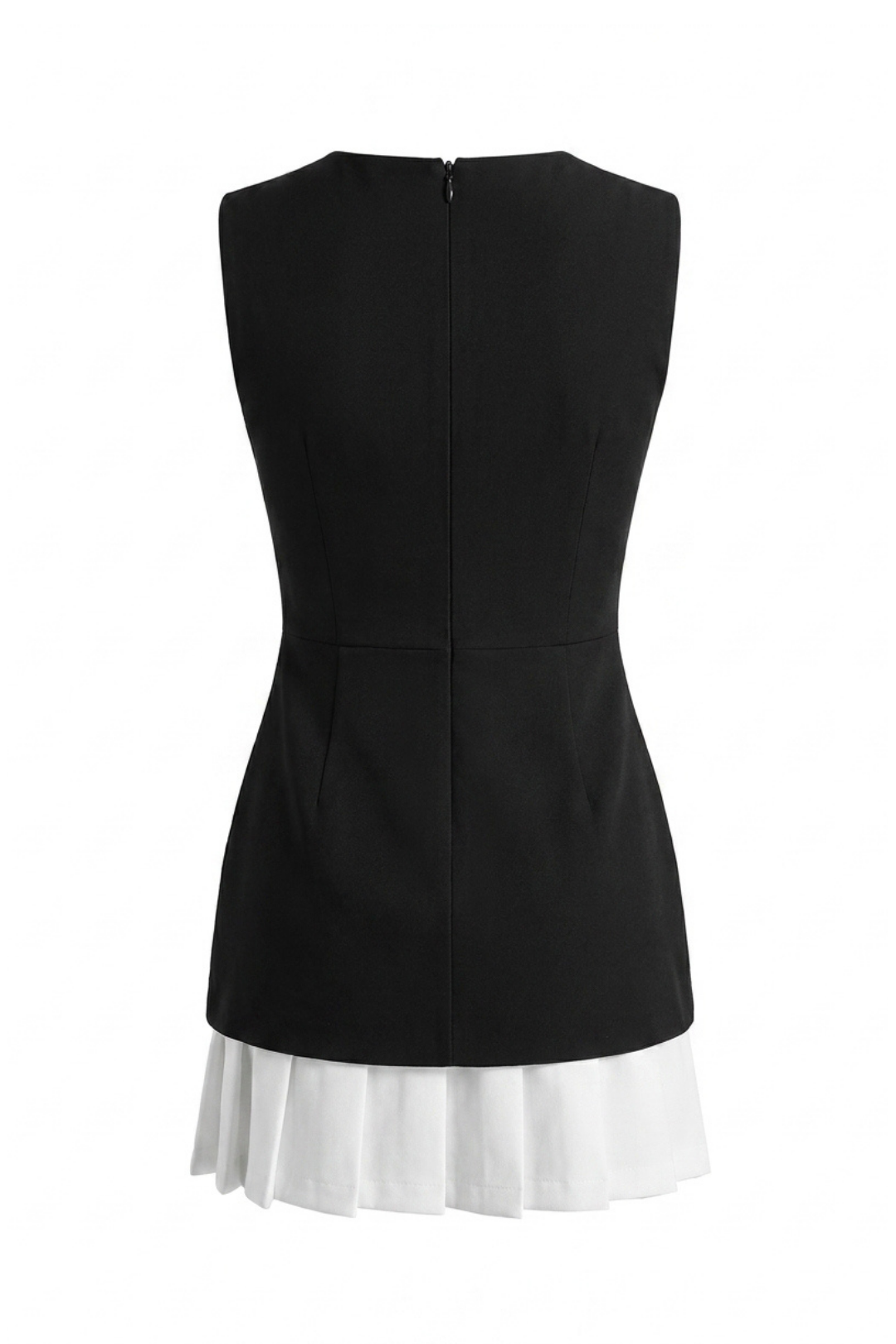 Zara Two-Tone Pleated Mini Dress
