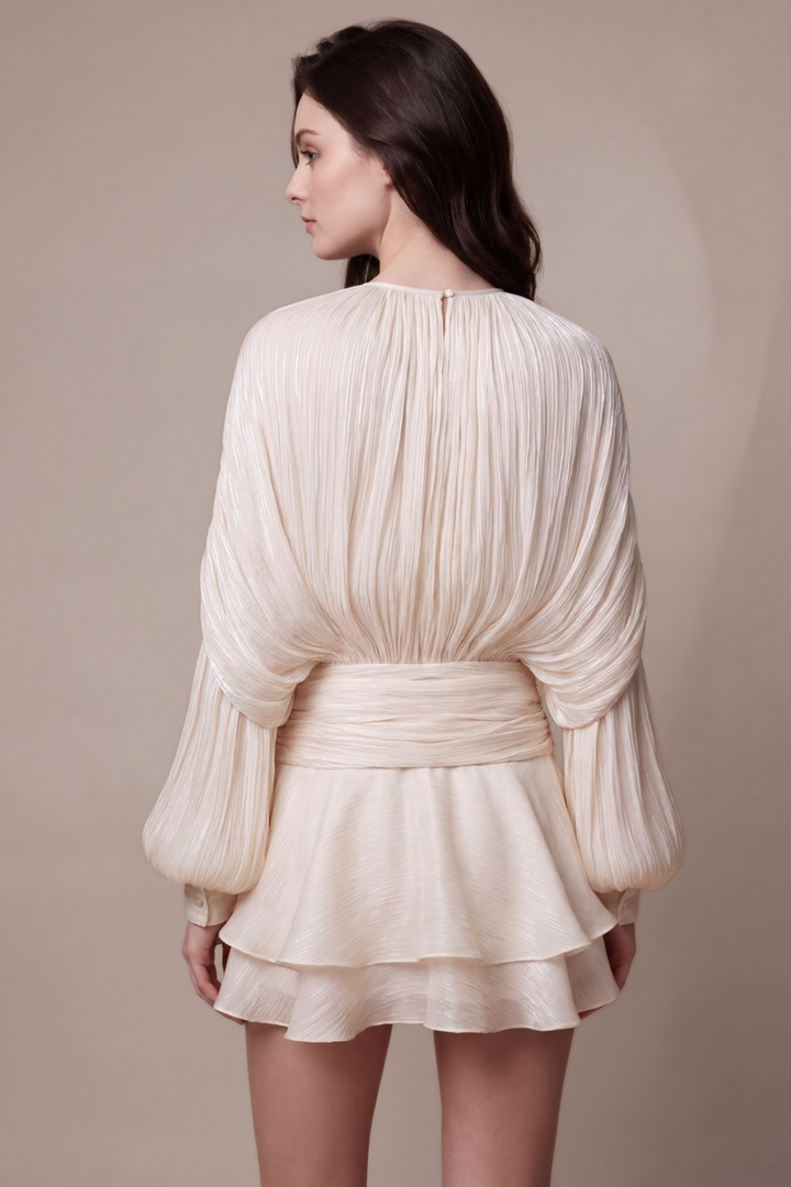 Melissa Pleated Ruffle Mini Dress