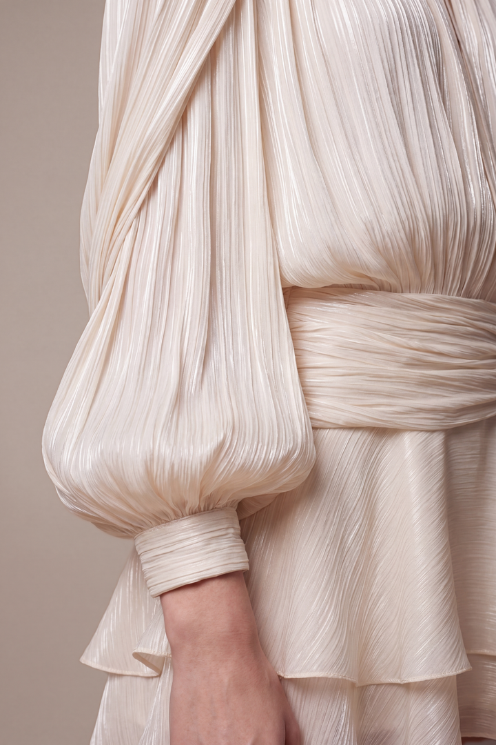 Melissa Pleated Ruffle Mini Dress