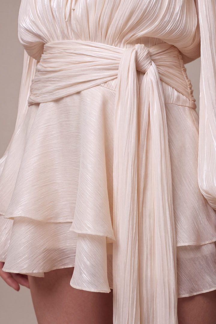 Melissa Pleated Ruffle Mini Dress