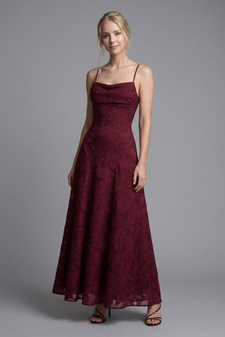 Callista Lace Spaghetti Strap Maxi Dress