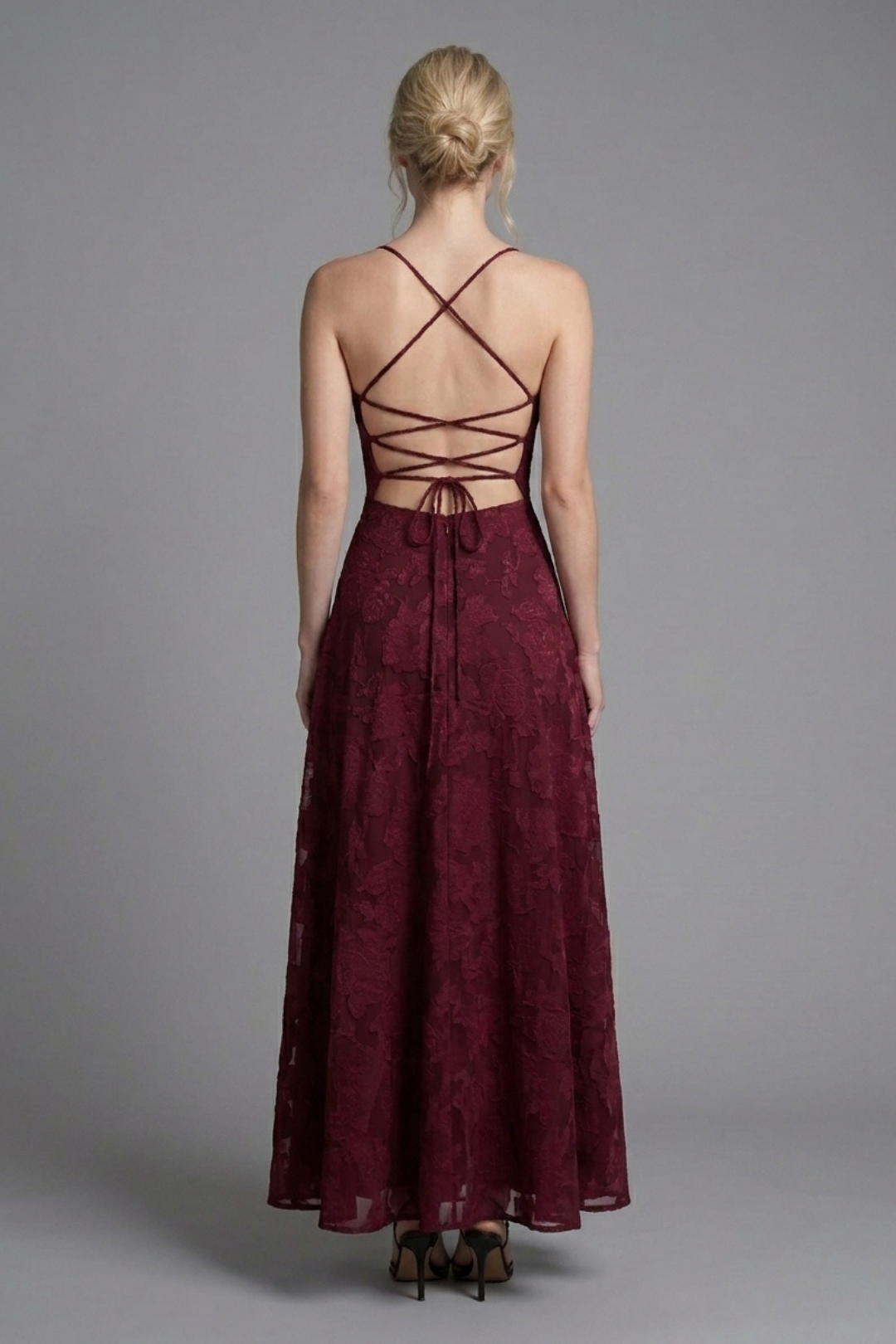 Callista Lace Spaghetti Strap Maxi Dress
