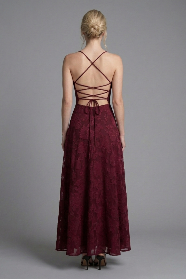 Callista Lace Spaghetti Strap Maxi Dress