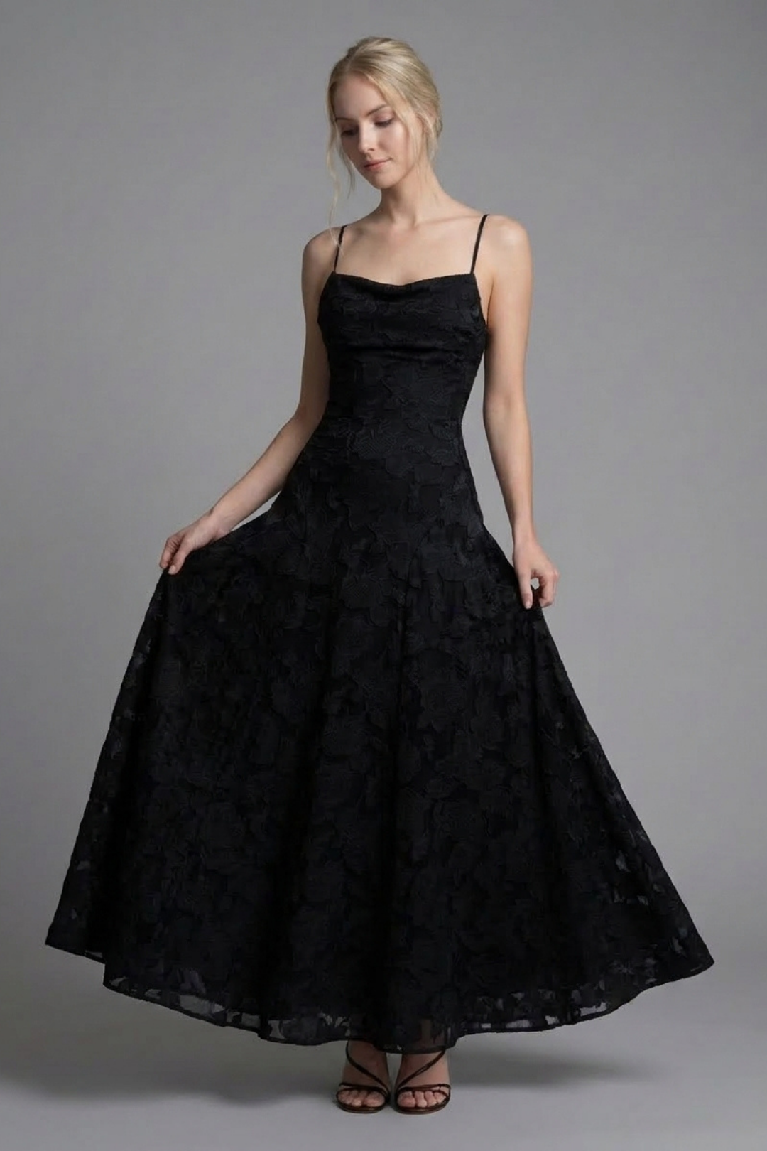 Callista Lace Spaghetti Strap Maxi Dress