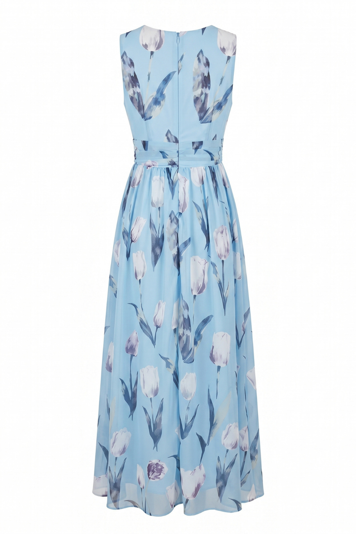 Maisie Floral V Neck Flowing Maxi Dress