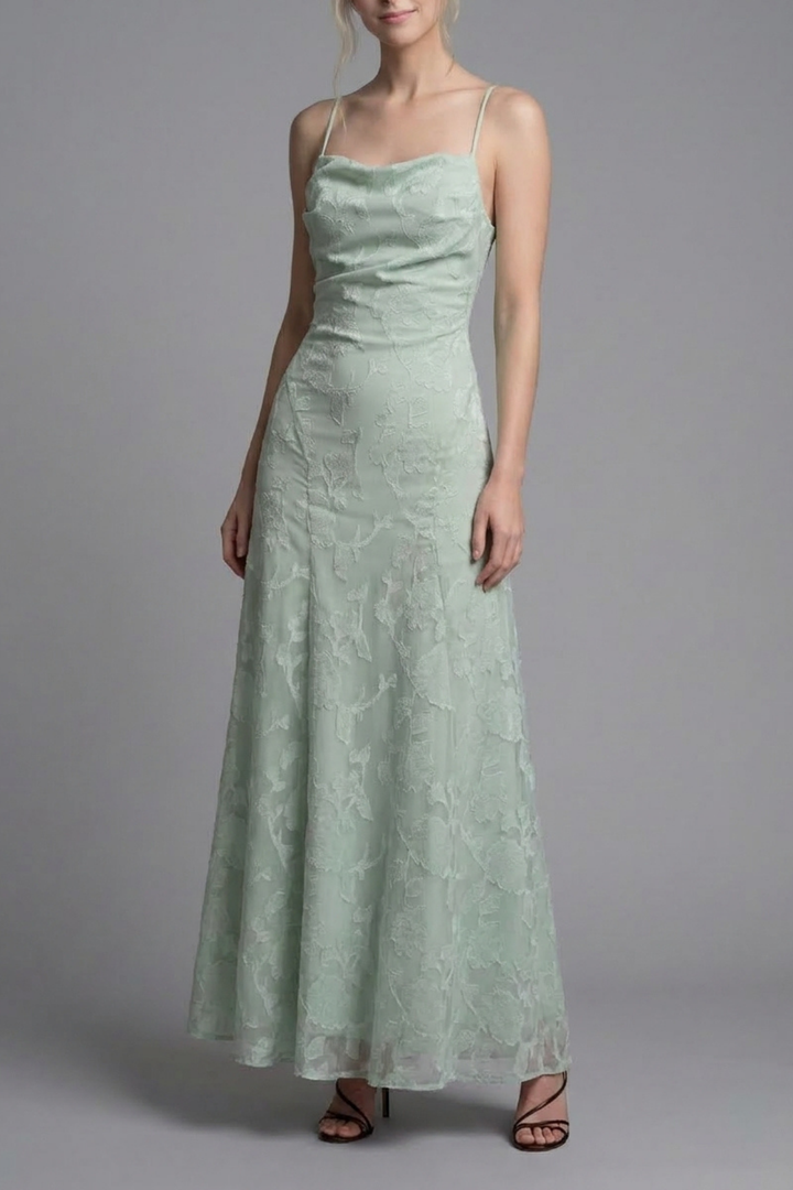 Callista Lace Spaghetti Strap Maxi Dress