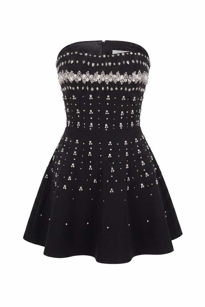 Selora Crystal Embellished A-Line Mini Dress