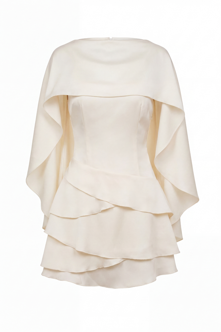 Lyna Soft Sheen Ruffled Mini Dress