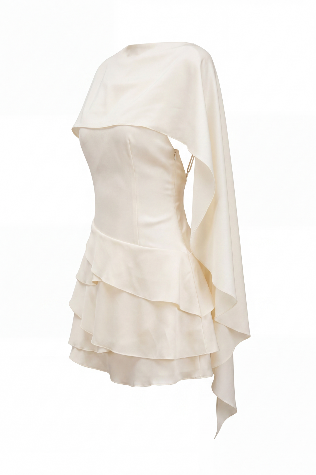 Lyna Soft Sheen Ruffled Mini Dress