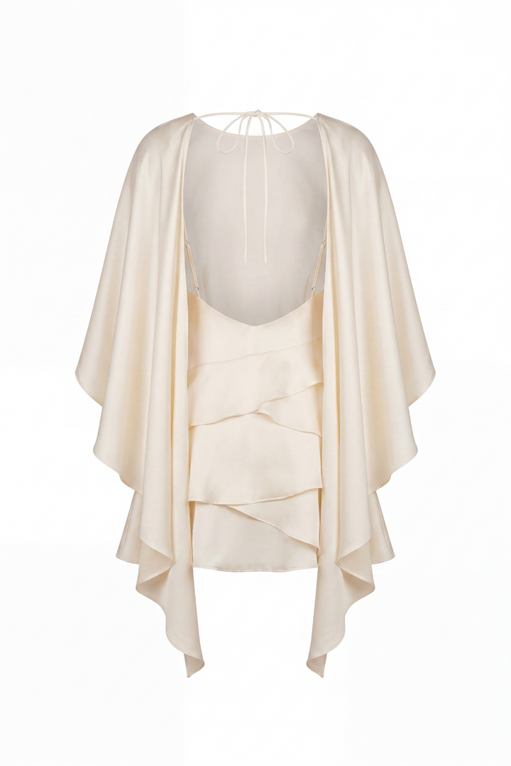 Lyna Soft Sheen Ruffled Mini Dress