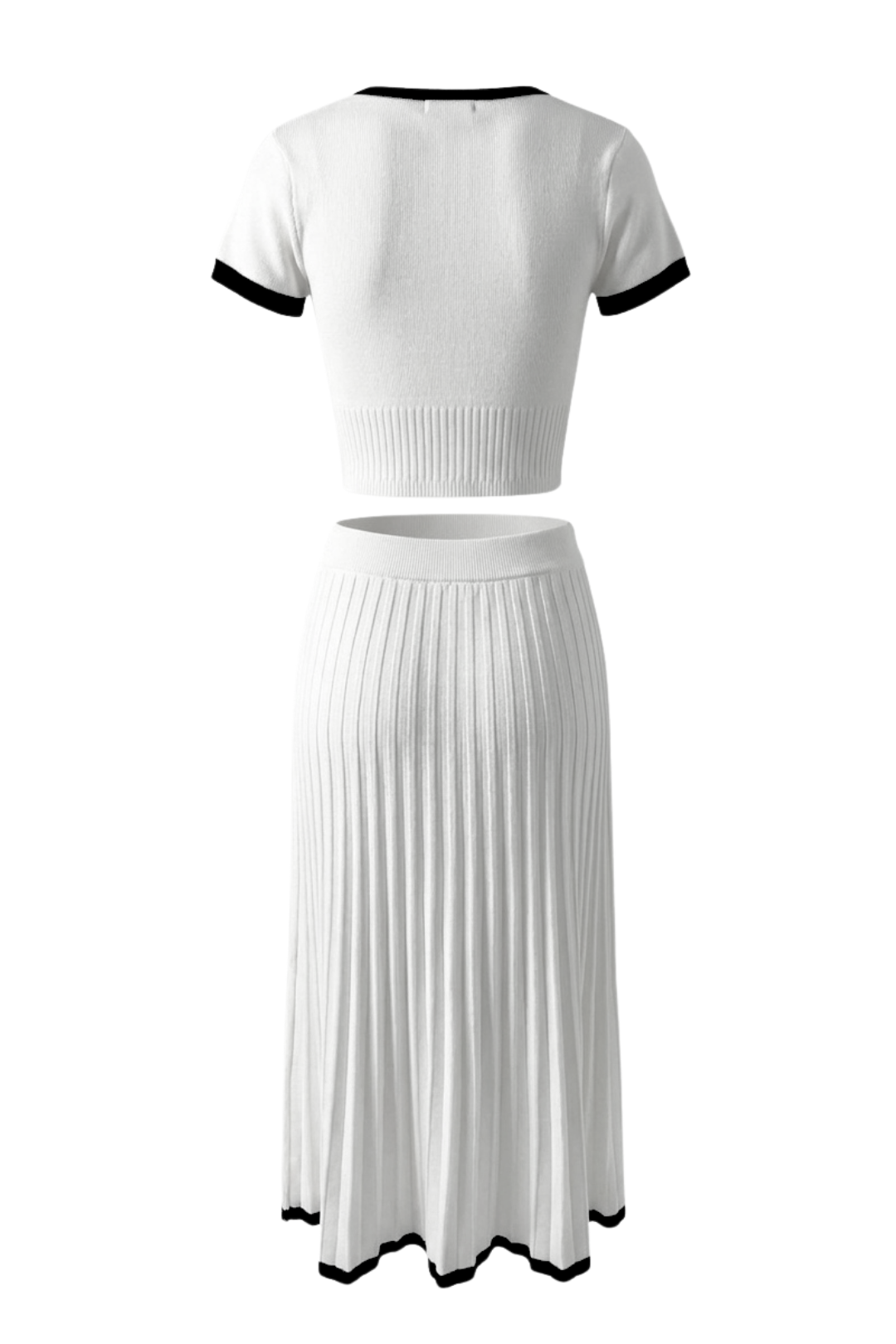 Nora Contrast Trim Knit Skirt Set