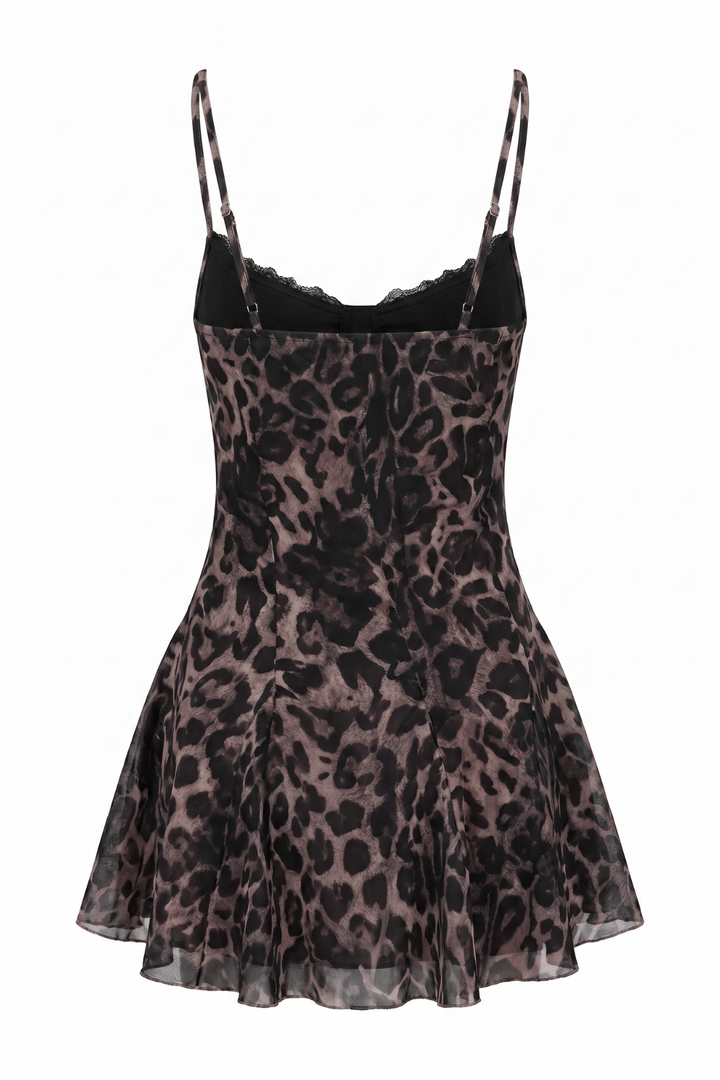 Kitty Plisse Lace Cup Mini Dress