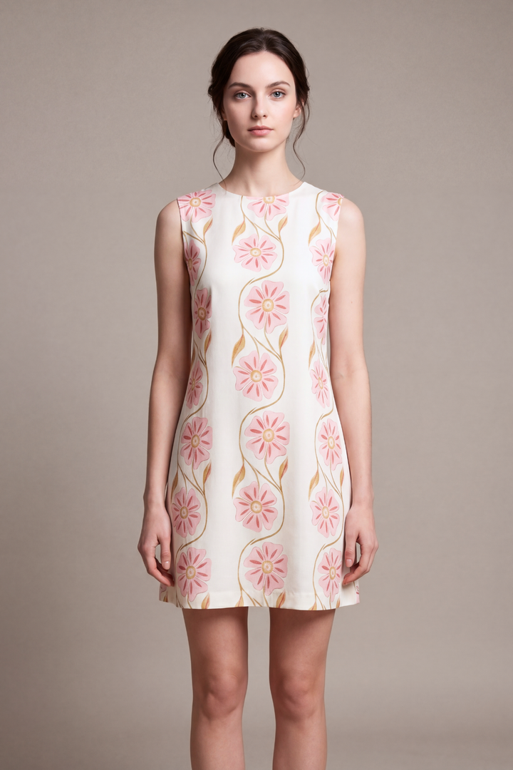 Romantic Print Sleeveless Dress