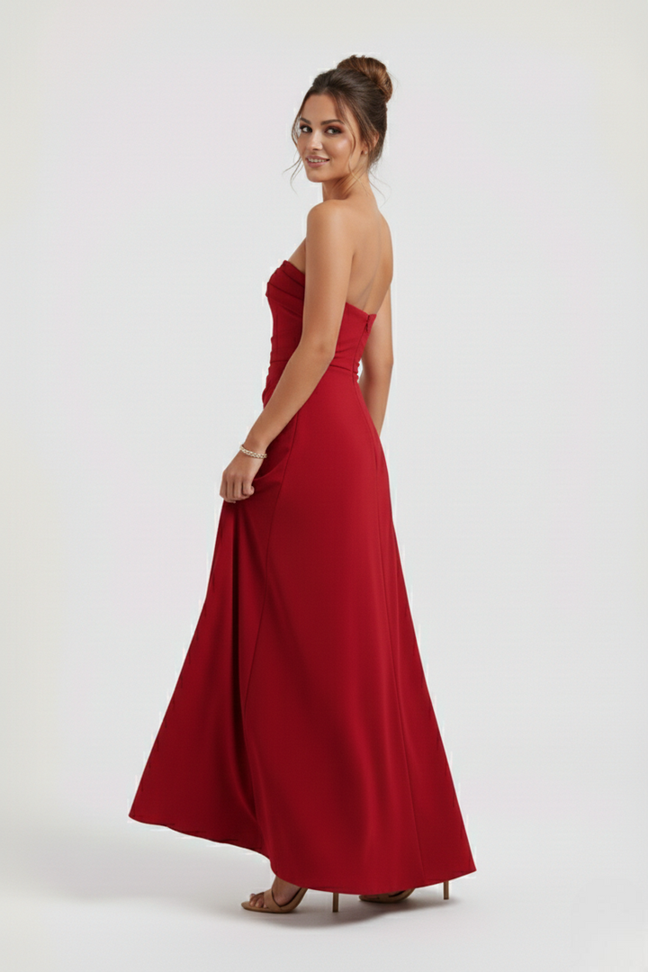 Meadow Ruched Ruffle Maxi Gown