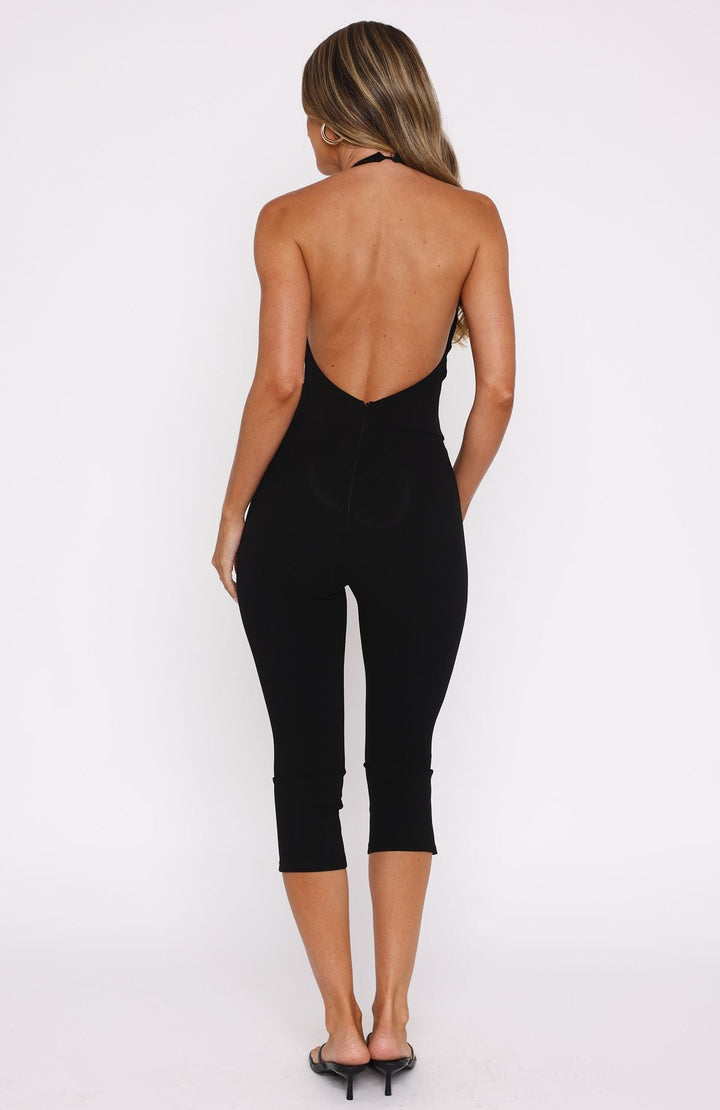 Kimi Halter Plunge Backless Jumpsuit