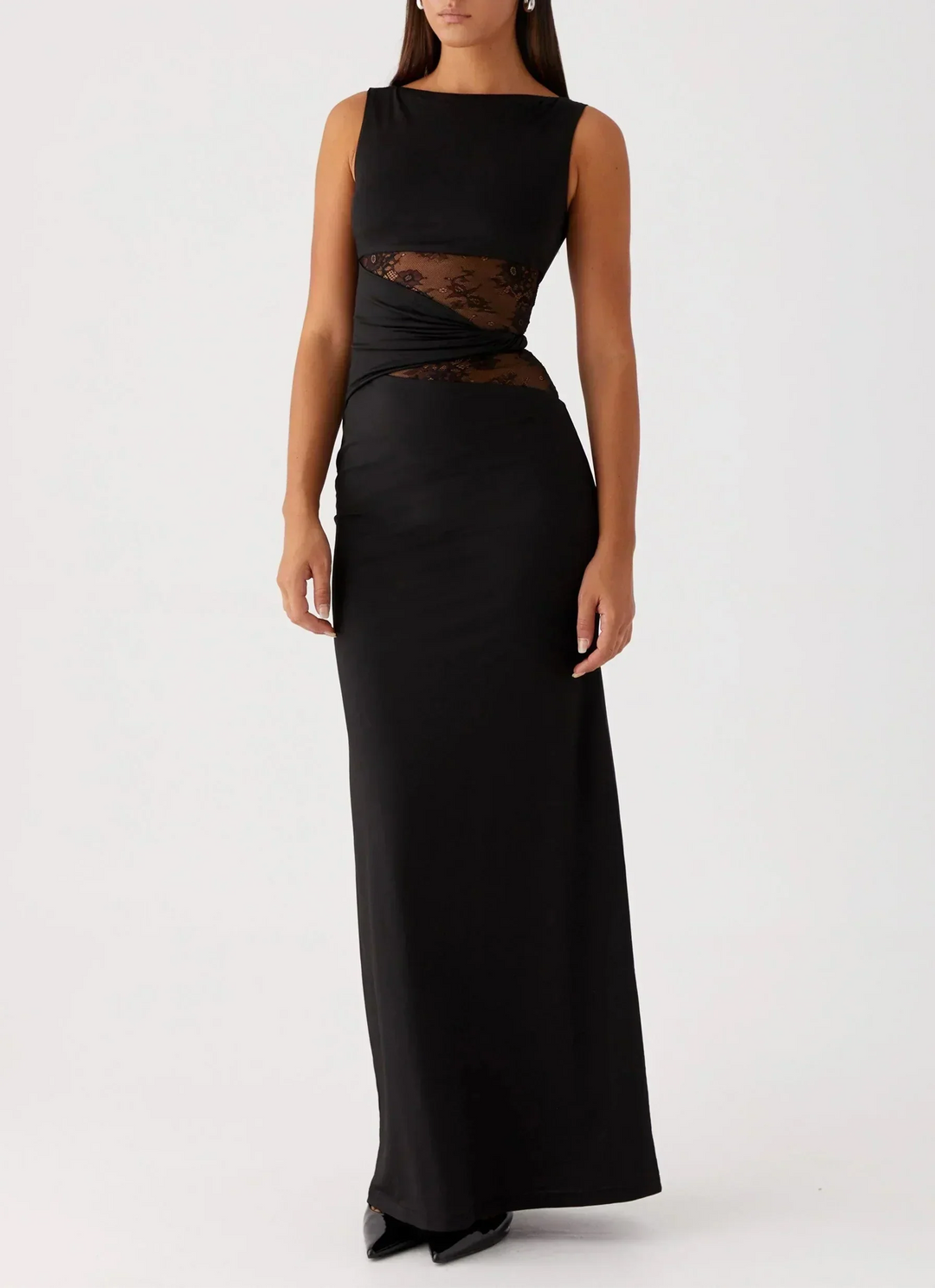 Fluxia Draped Silhouette Maxi Dress