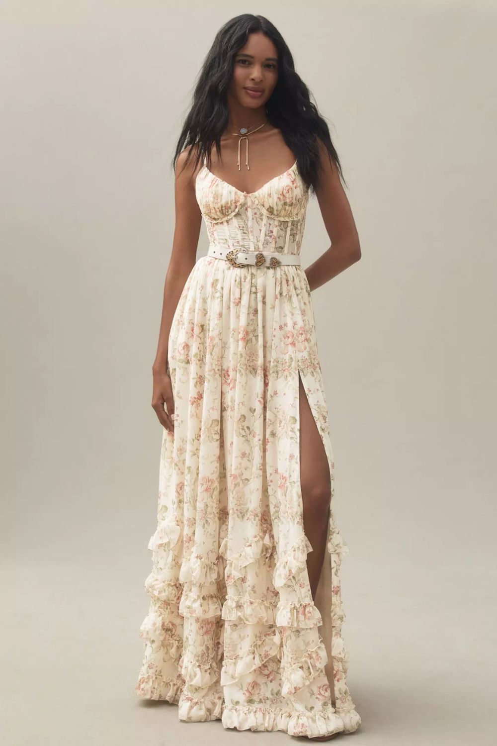 Uriel Halter Print Maxi Dress