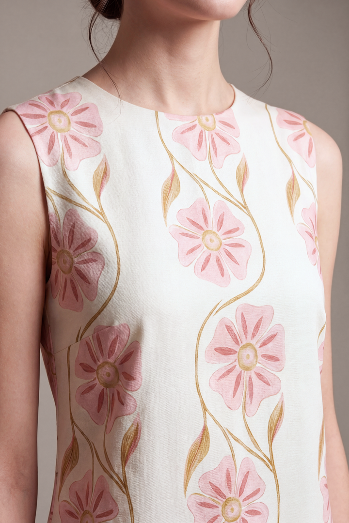Romantic Print Sleeveless Dress