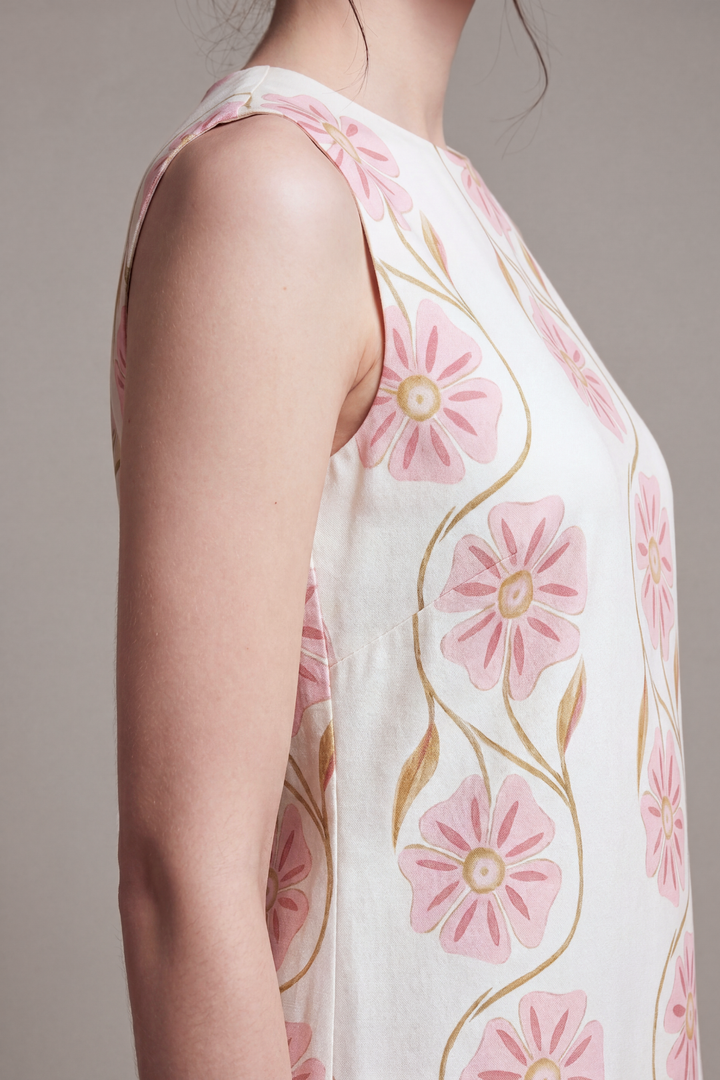 Romantic Print Sleeveless Dress
