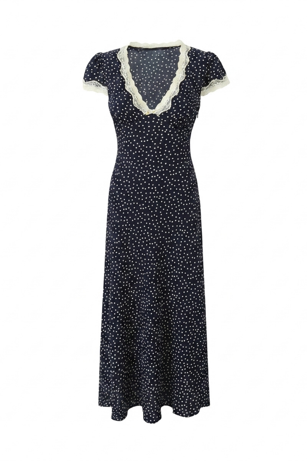 Rosie Polka Dot Lace Trim Mini Dress