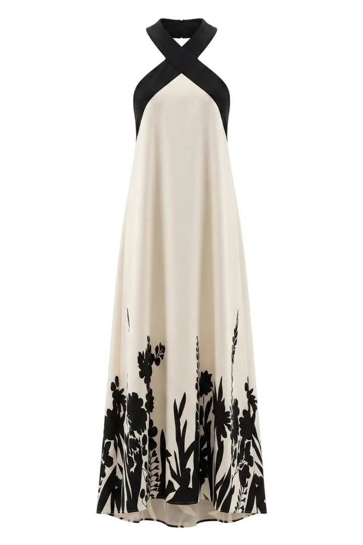 Gia Halter Neck Floral Print Midi Dress