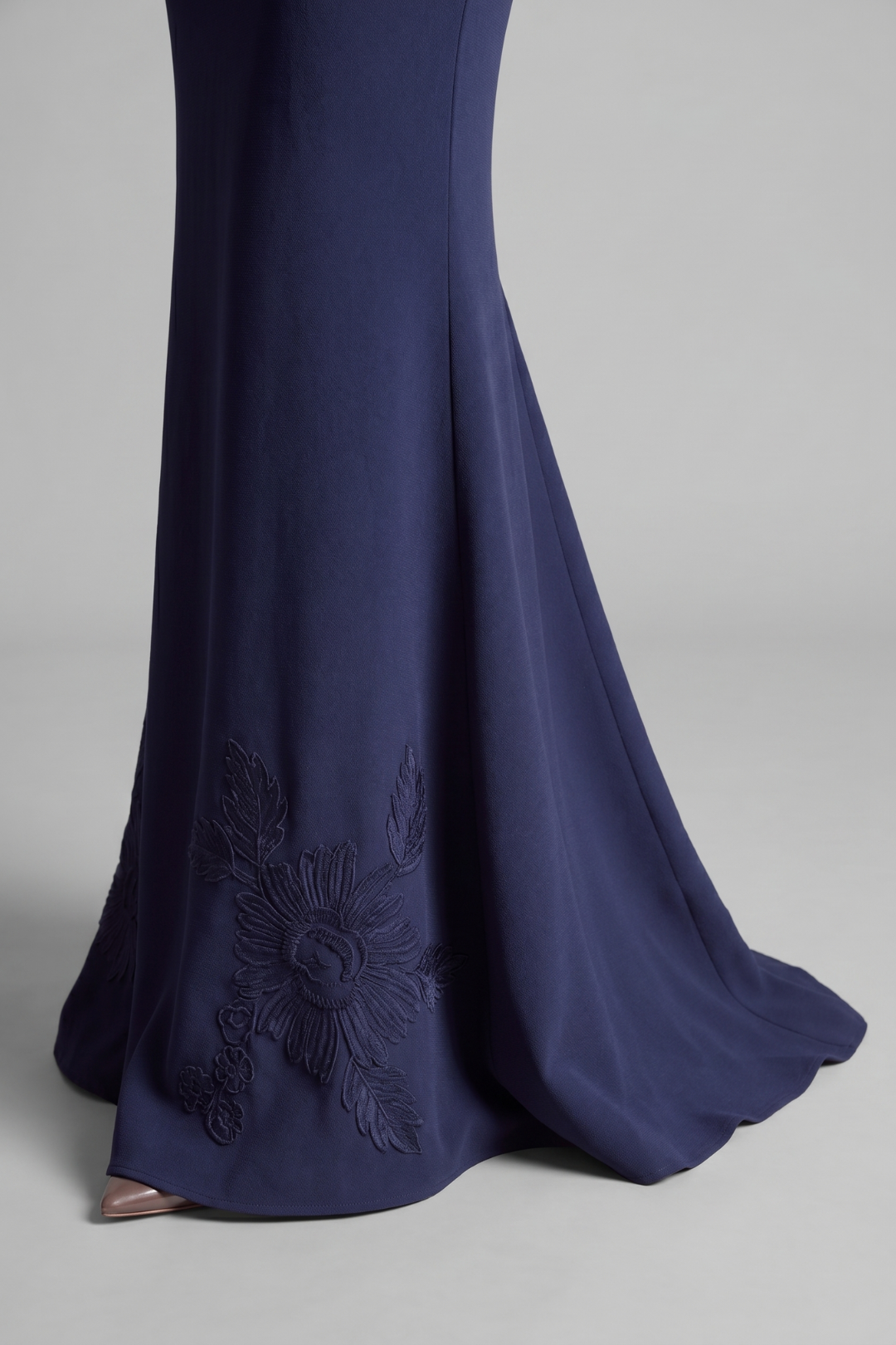Solenne Floral Embroidered Sheath Gown