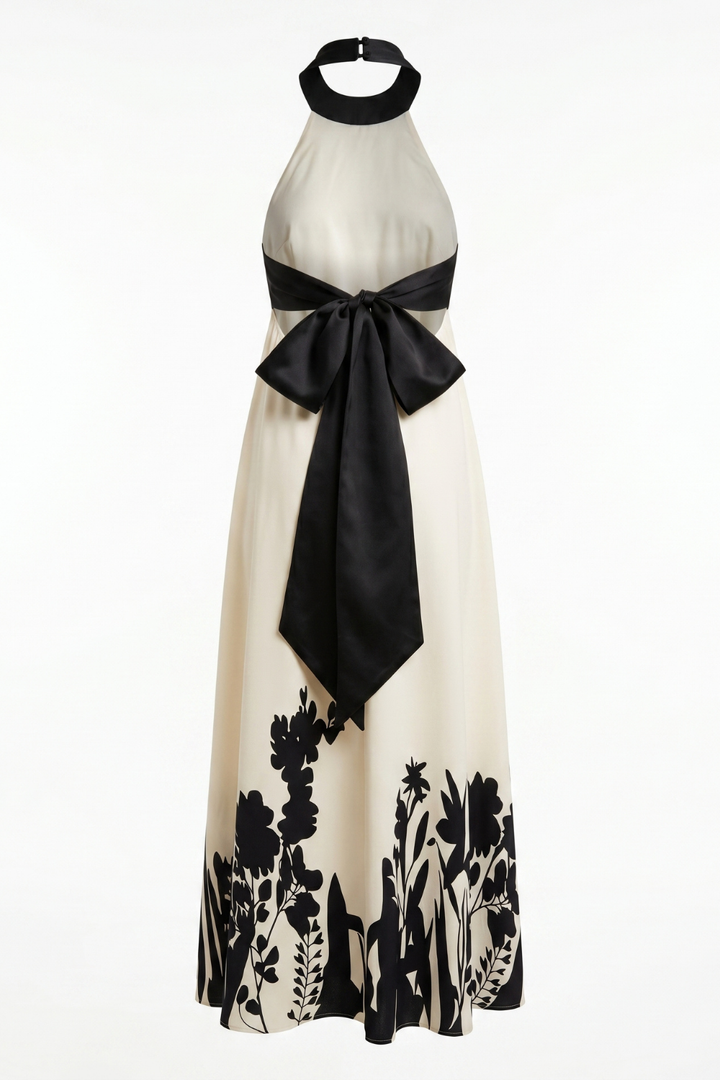 Gia Halter Neck Floral Print Midi Dress