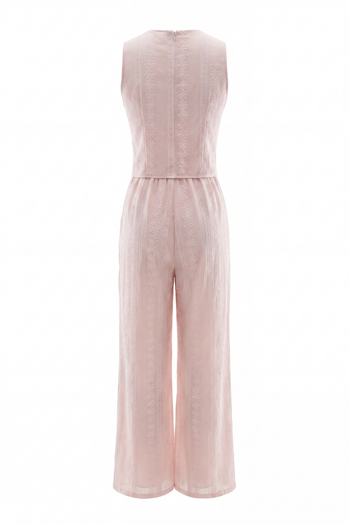Sienna Lace Up V Neck Sleeveless Two Piece Set