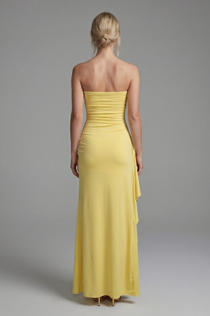 Meadow Ruched Ruffle Maxi Gown