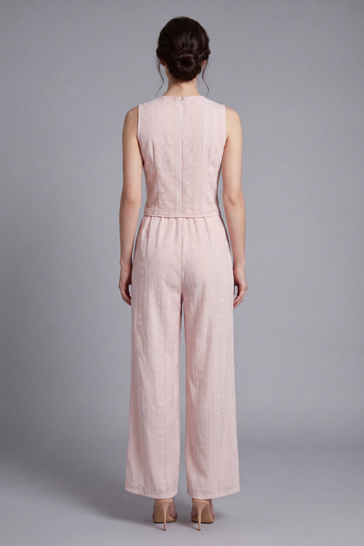 Sienna Lace Up V Neck Sleeveless Two Piece Set