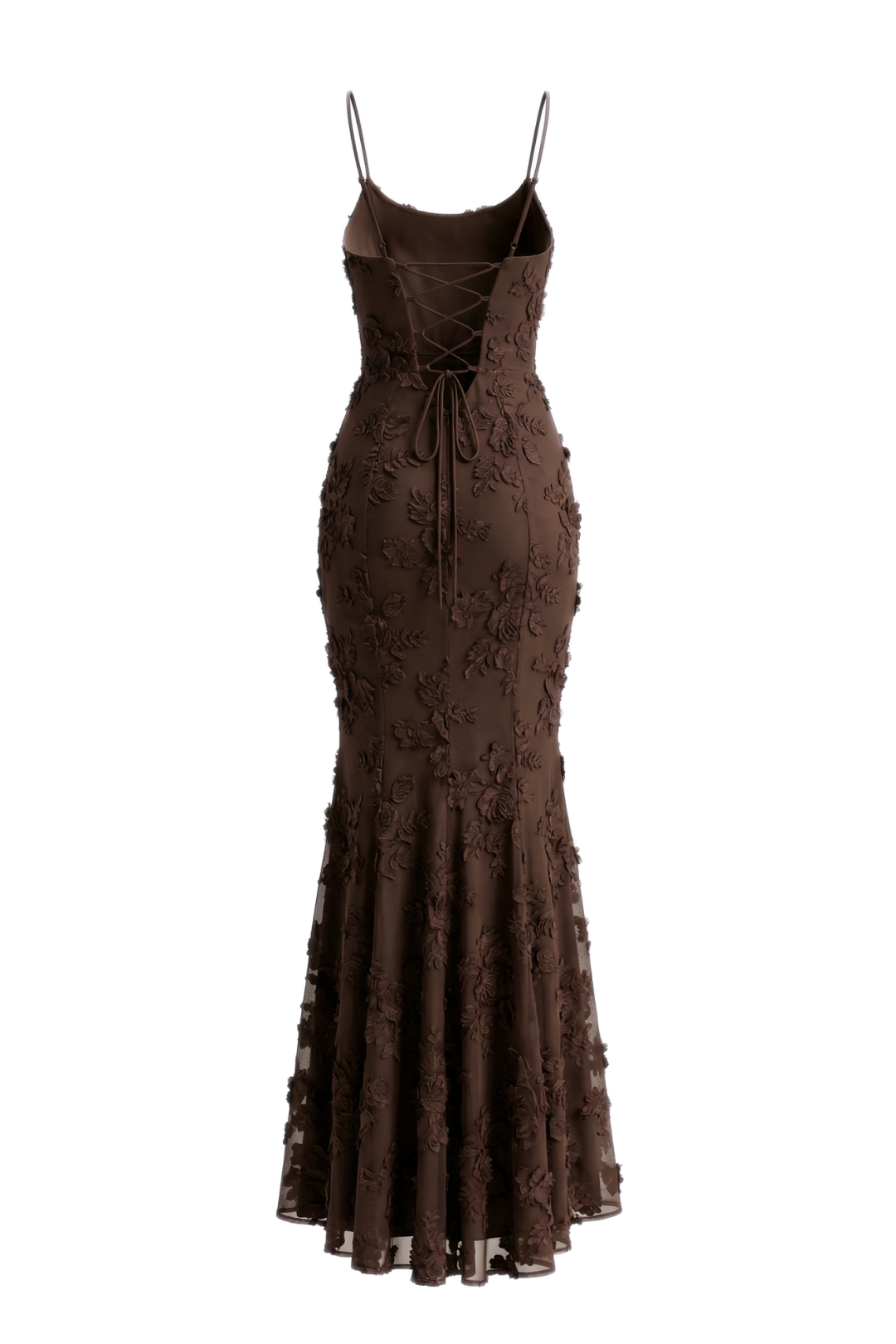 Solenne Floral Embroidered Sheath Gown