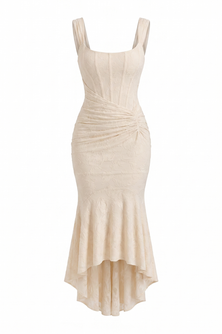 Cleo V Neck Fitted Midi Dress