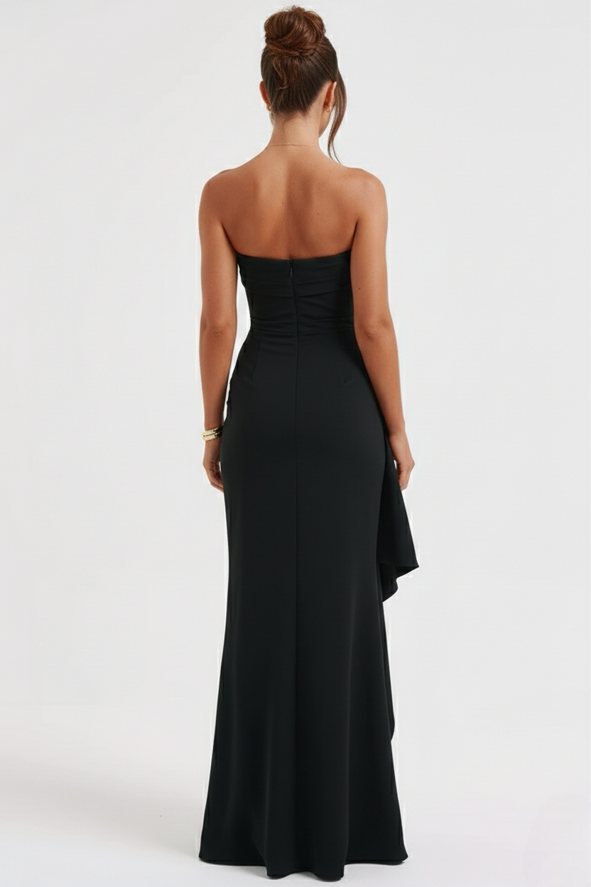 Meadow Ruched Ruffle Maxi Gown