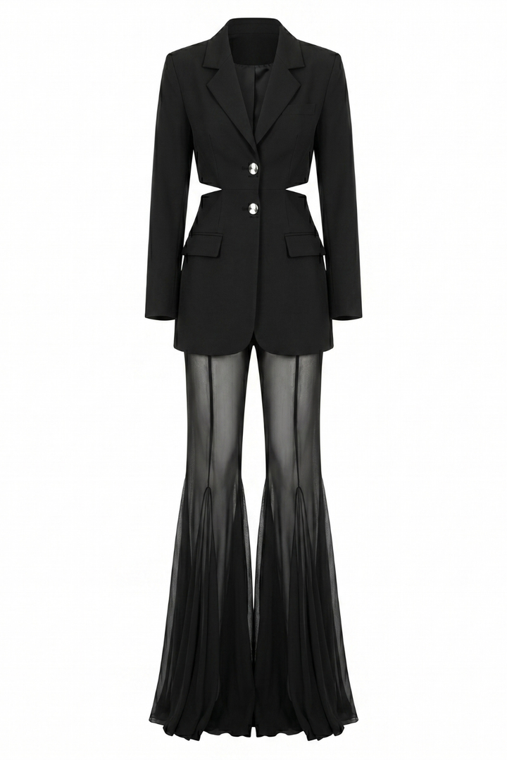 Luna Bell Bottom Wide Leg Trouser Set