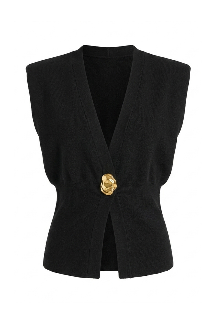 Vera V-Neck Buttoned Knit Vest