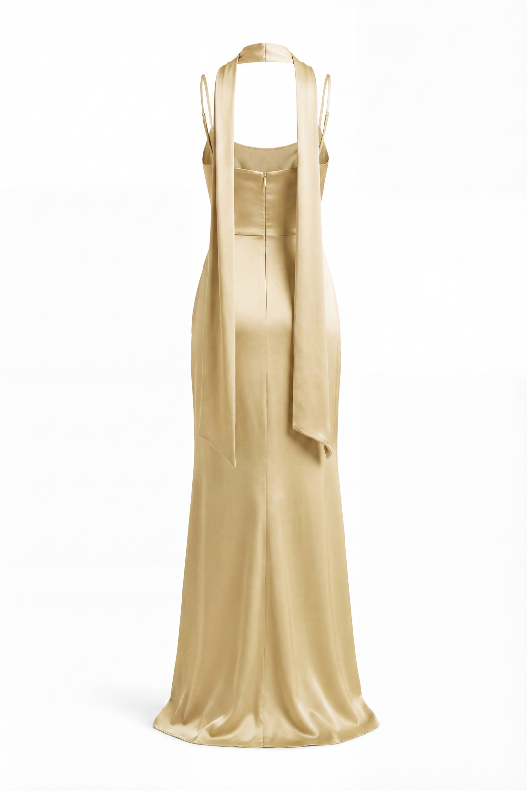 Freya Draped Scarf Satin Gown