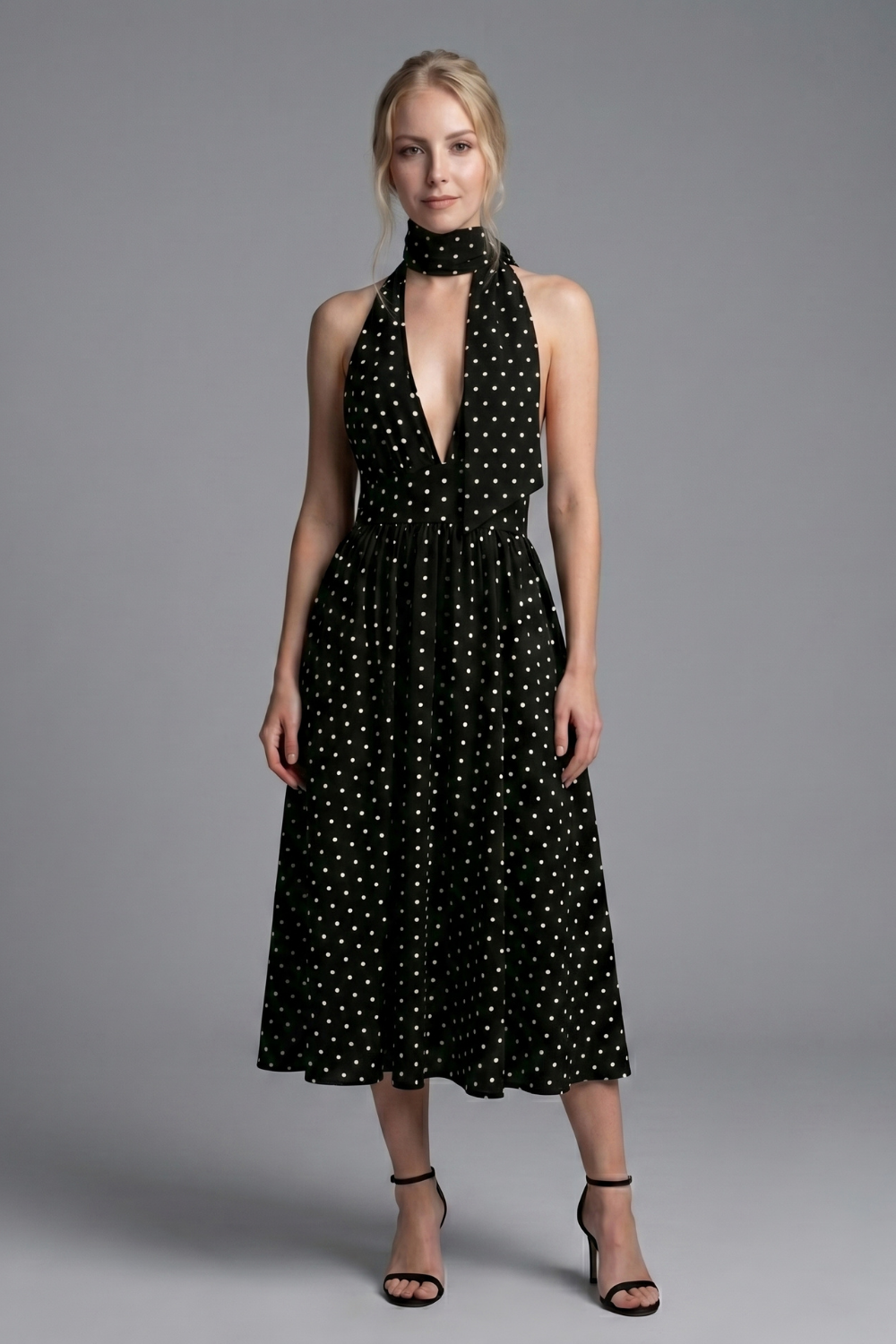 Shirees Polka Dot Corset Bodice A Line Occasion Dress