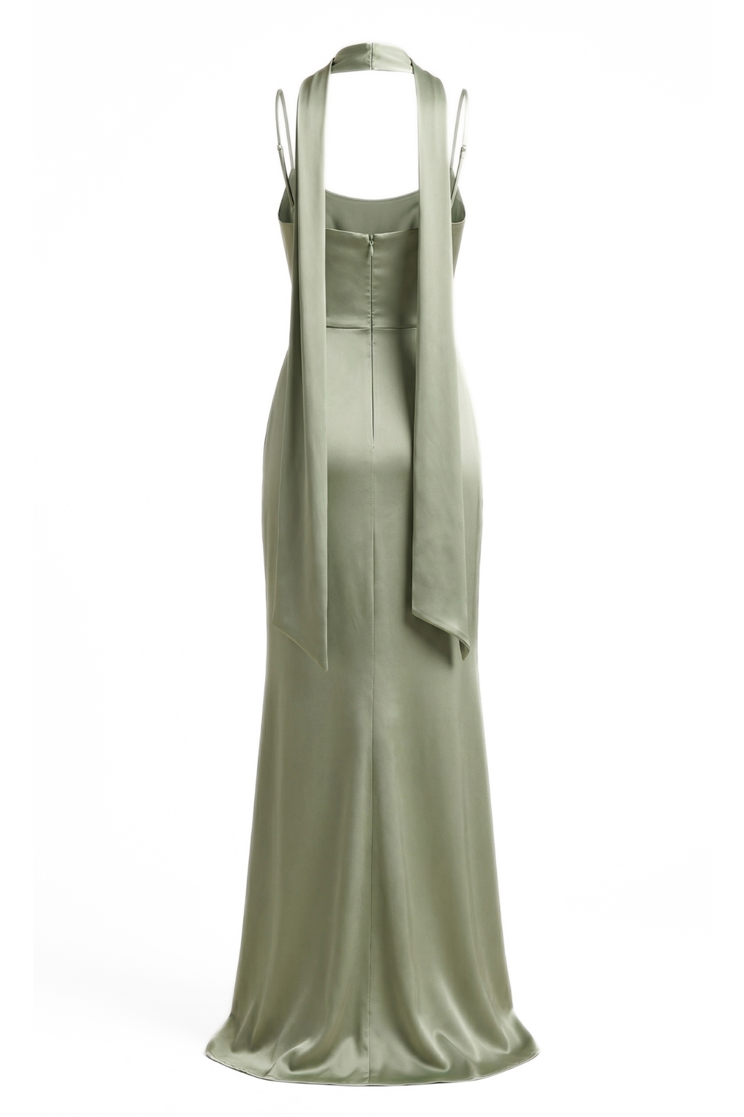 Freya Draped Scarf Satin Gown