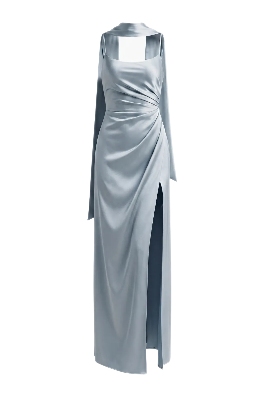 Freya Draped Scarf Satin Gown