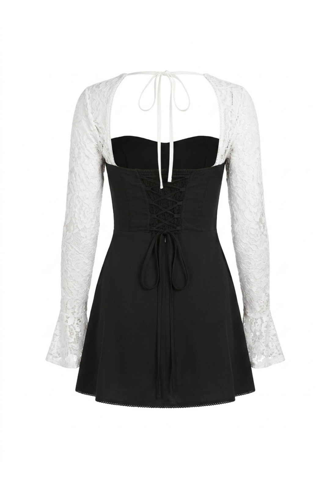 Margot Sheer Lace Sleeve A Line Mini Dress