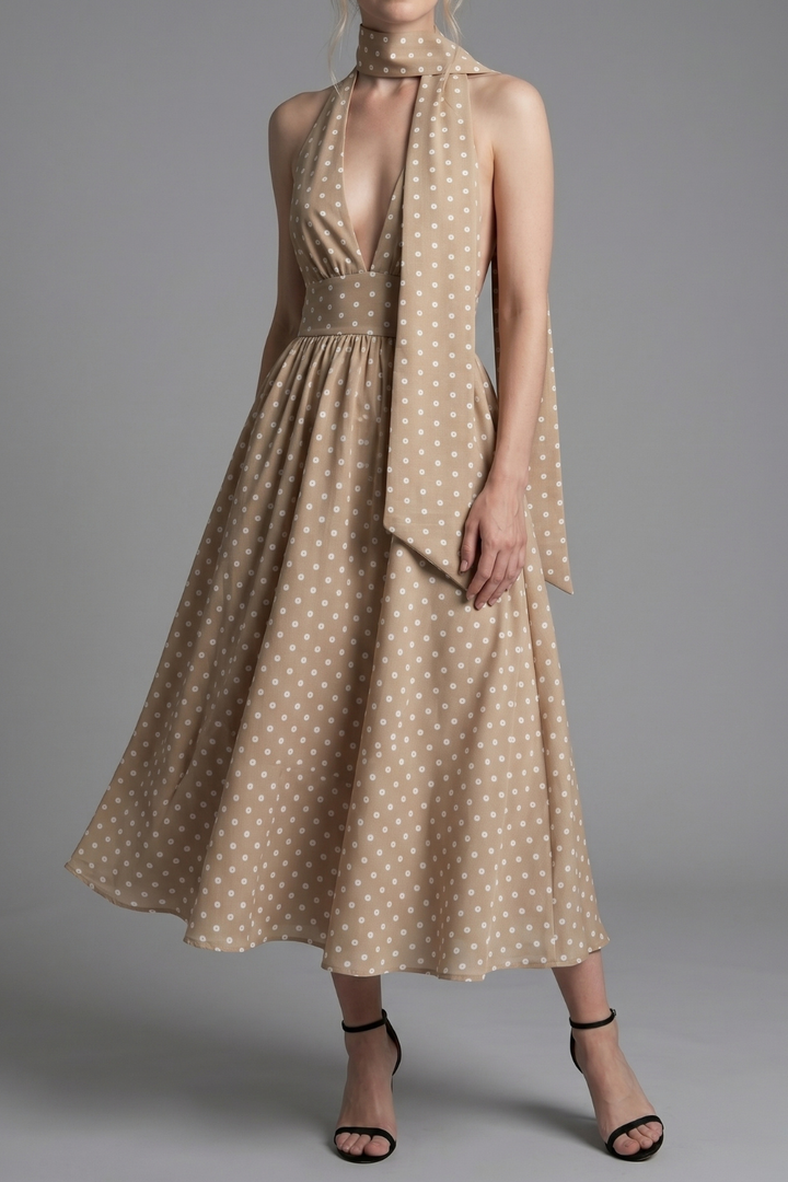 Shirees Polka Dot Corset Bodice A Line Occasion Dress
