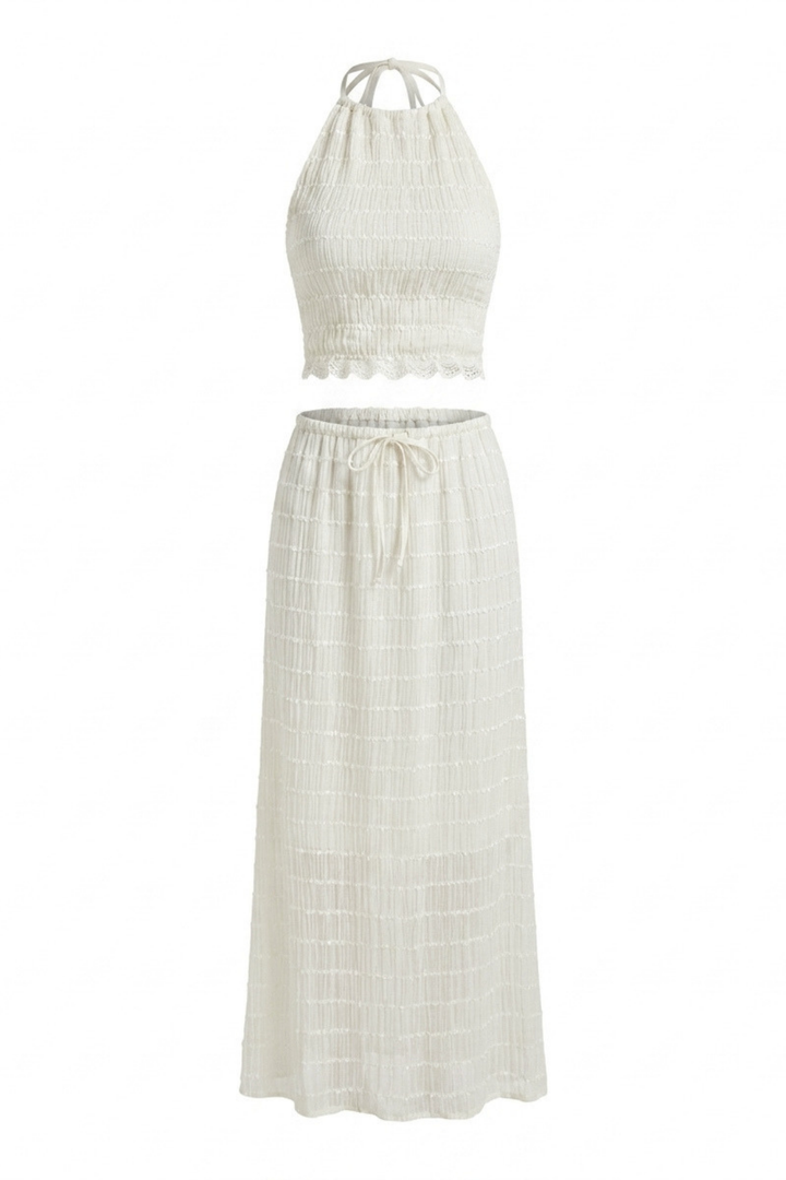 Valerie Tiered Frill Halter Two Piece Set